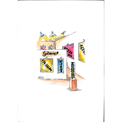 Winfried Besslich 29x21cm Orijinal Karikatür BOD01847