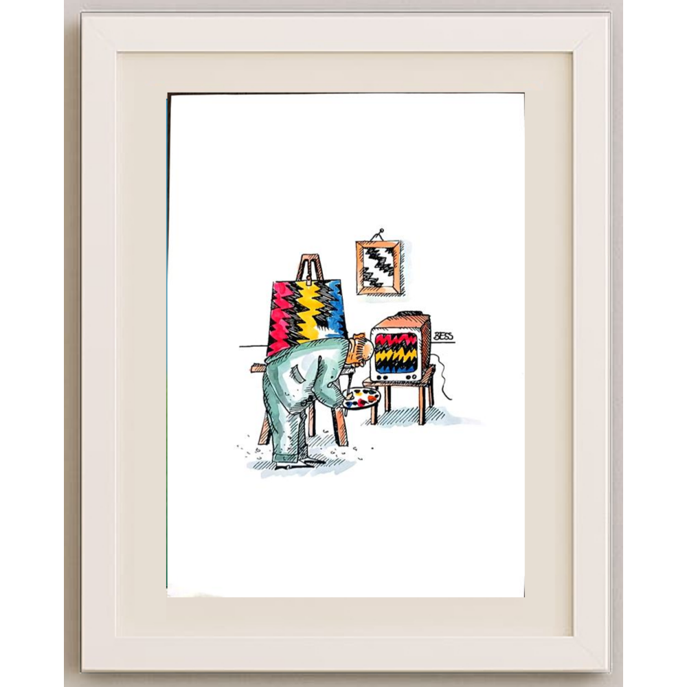 Winfried Besslich 29x21cm Orijinal Karikatür BOD01848