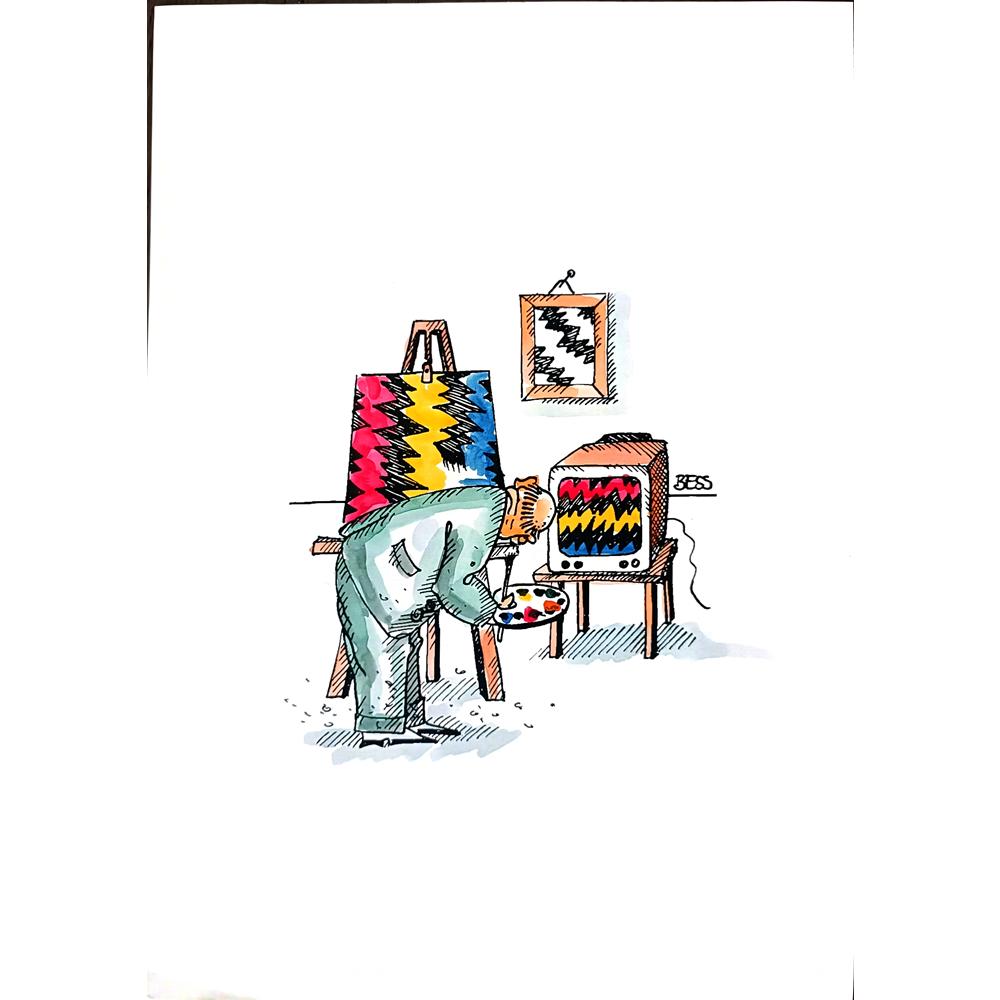 Winfried Besslich 29x21cm Orijinal Karikatür BOD01848