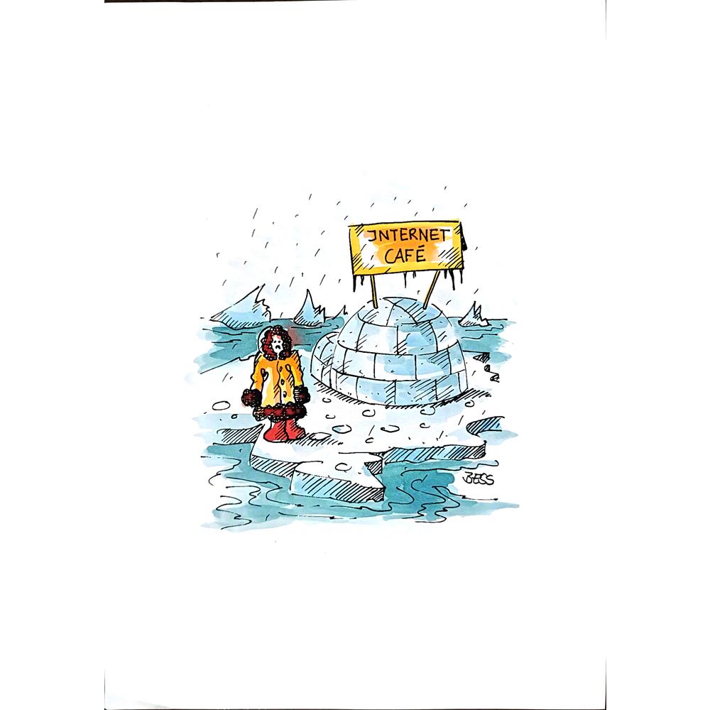 Winfried Besslich 29x21cm Orijinal Karikatür BOD01850