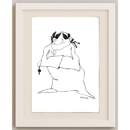 Rudi Schmückle 29x21cm Orijinal Karikatür BOD01856