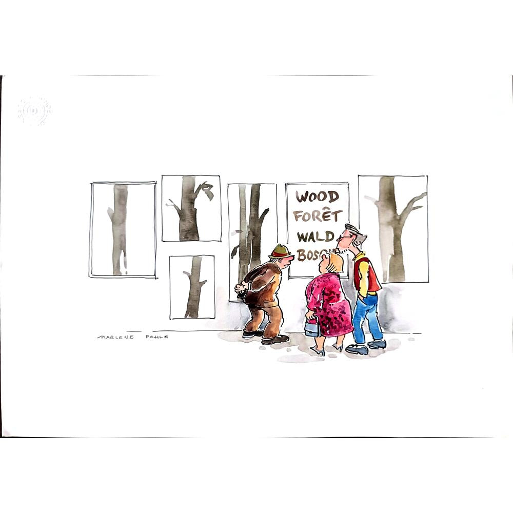 Louis Postruzin 29x21cm Orijinal Karikatür BOD01862
