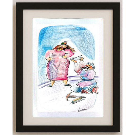 Andre Pijet 29x21cm Orijinal Karikatür BOD01864
