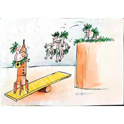 Baniasadi Mohammad Ali 29x21cm Orijinal Karikatür BOD01865