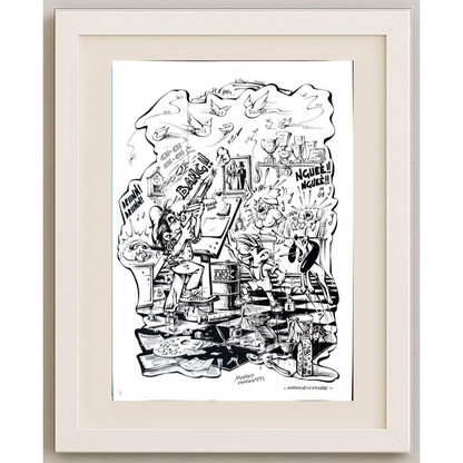Jamal Rahmati 26x17cm Orijinal Karikatür BOD01870
