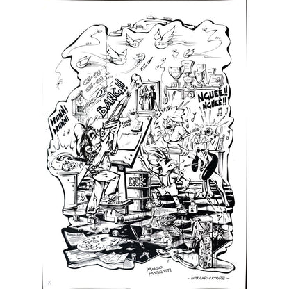 Jamal Rahmati 26x17cm Orijinal Karikatür BOD01870