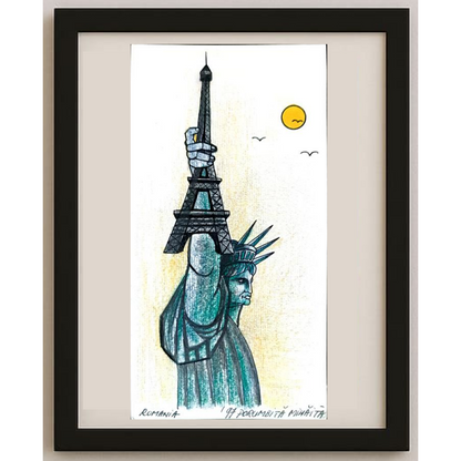 Porumbita Mihaita 21x11cm Orijinal Karikatür BOD01872