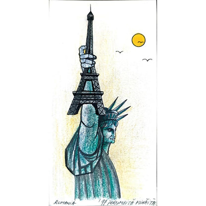 Porumbita Mihaita 21x11cm Orijinal Karikatür BOD01872
