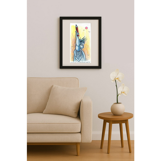 Porumbita Mihaita 21x11cm Orijinal Karikatür BOD01874