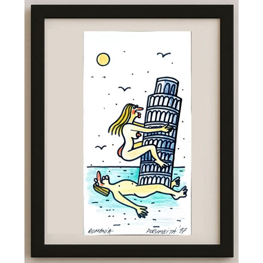 Porumbita Mihaita 21x11cm Orijinal Karikatür BOD01875