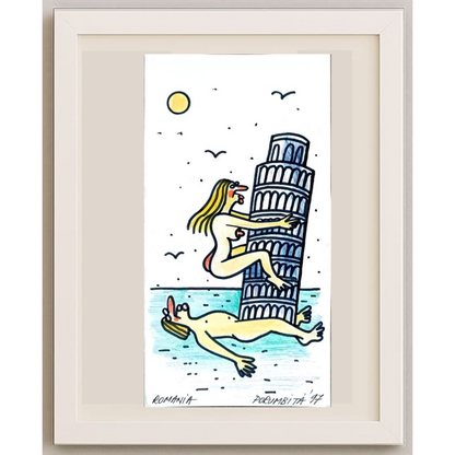 Porumbita Mihaita 21x11cm Orijinal Karikatür BOD01875