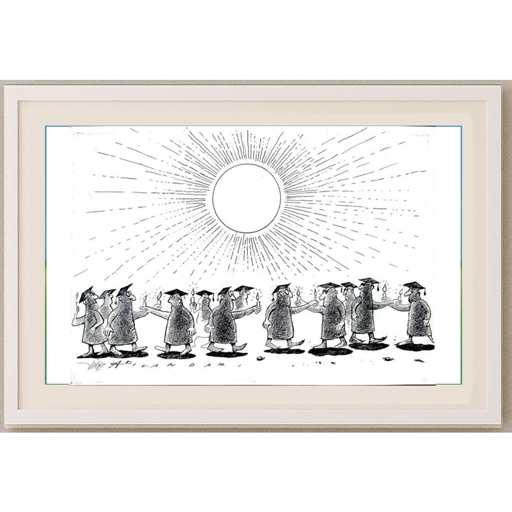 Mario Magnetti 29x21cm Orijinal Karikatür BOD01879