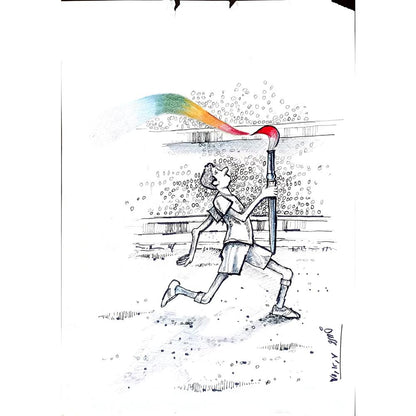 Khosro Nasrolahi 29x21cm Orijinal Karikatür BOD01885