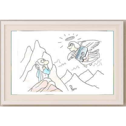 Angelo Pastro 31x21cm Orijinal Karikatür BOD01886