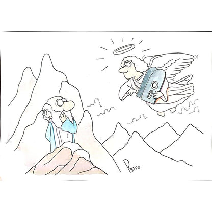 Angelo Pastro 31x21cm Orijinal Karikatür BOD01886