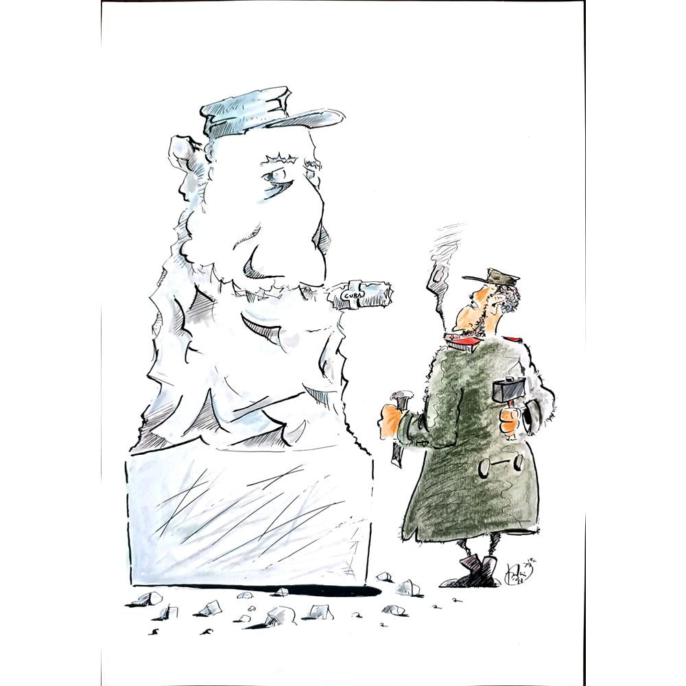 Szalai Attila 29x21cm Orijinal Karikatür BOD01895