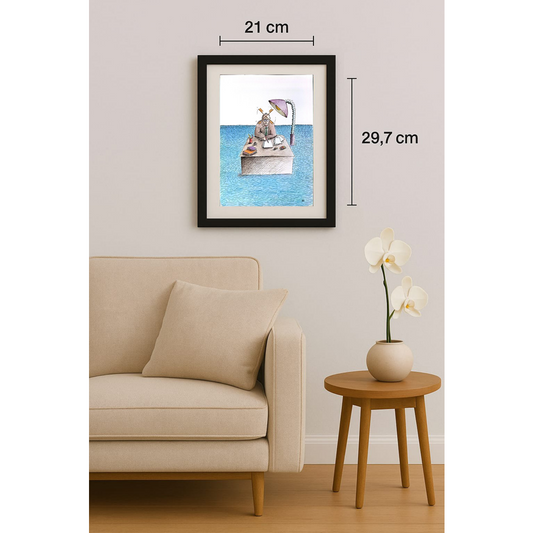 Masoud Ziaei Zardkhashosei 29x21cm Orijinal Karikatür BOD01897