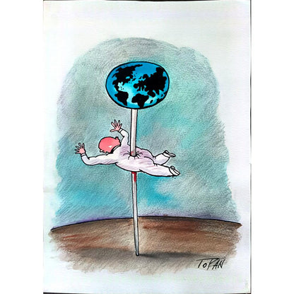 Cristian Topan 29x21cm Orijinal Karikatür BOD01900