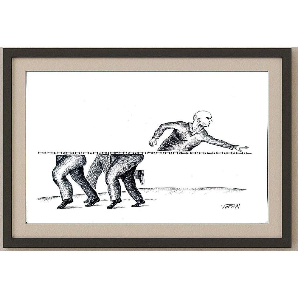 Cristian Topan 29x21cm Orijinal Karikatür BOD01902