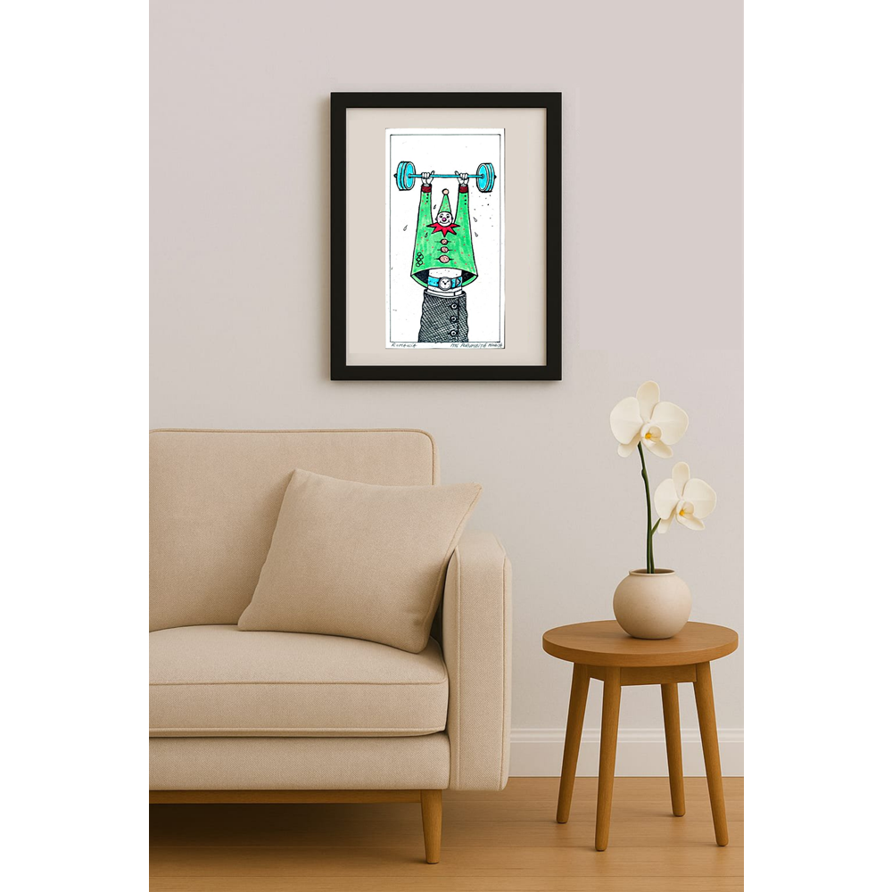 Porumbita Mihaita 21x11cm Orijinal Karikatür BOD01904