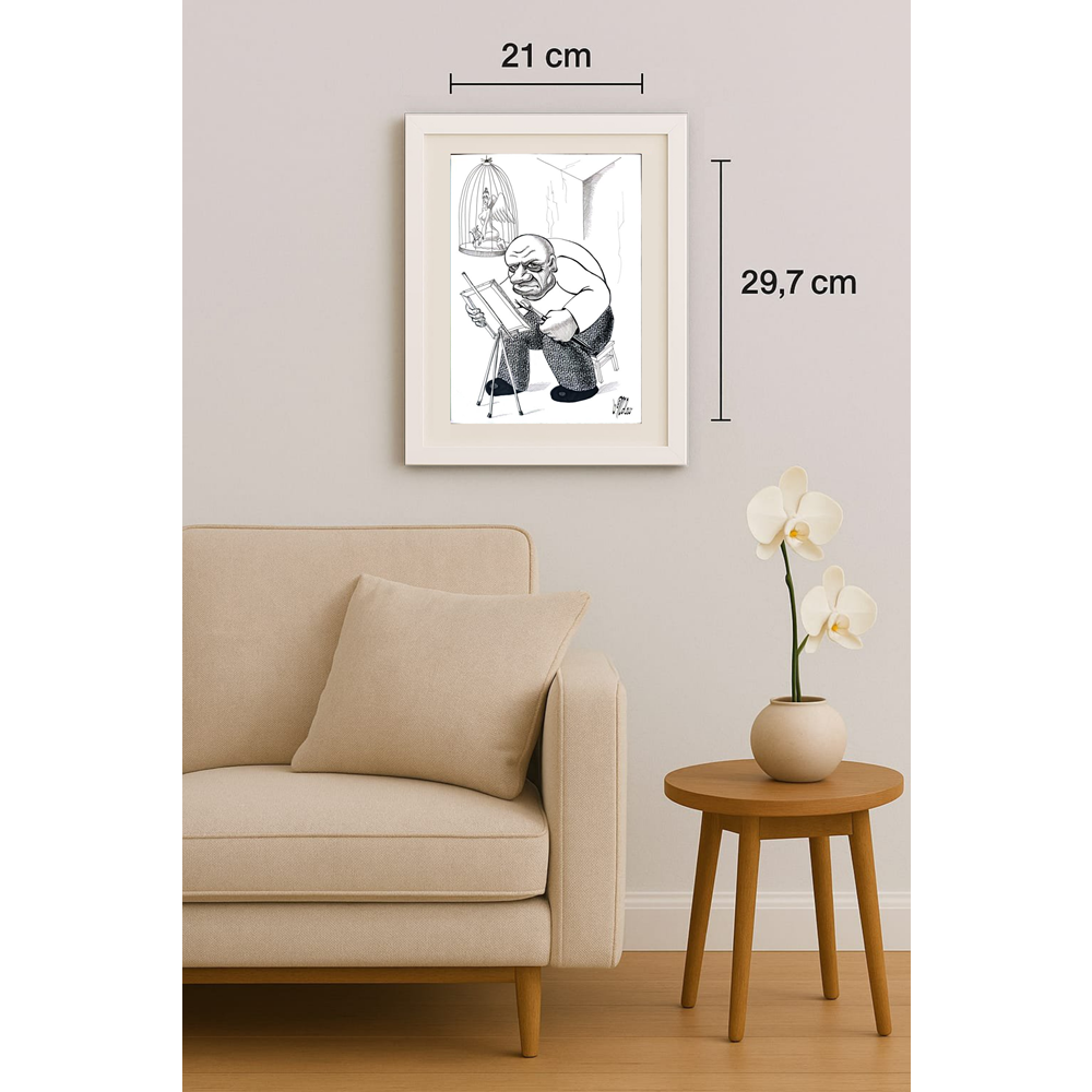 Victor Molev 29x21cm Orijinal Karikatür BOD01906