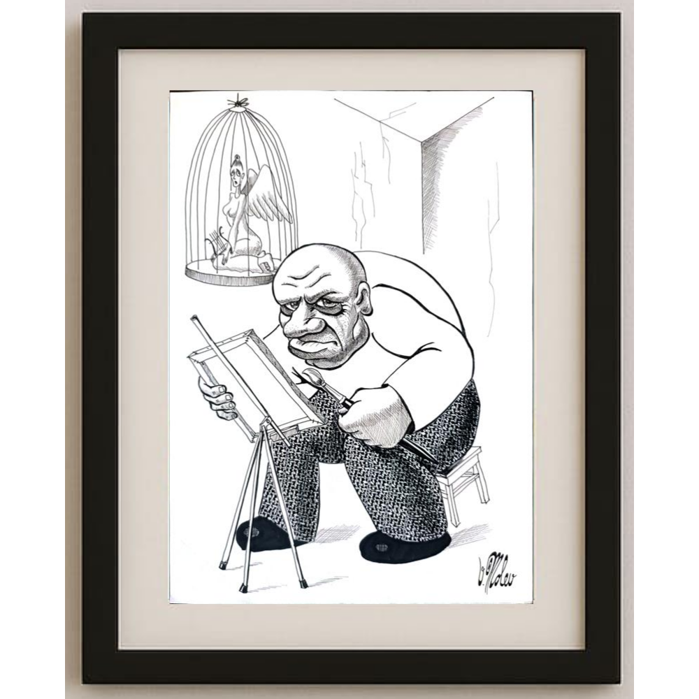 Victor Molev 29x21cm Orijinal Karikatür BOD01906