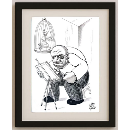 Victor Molev 29x21cm Orijinal Karikatür BOD01906