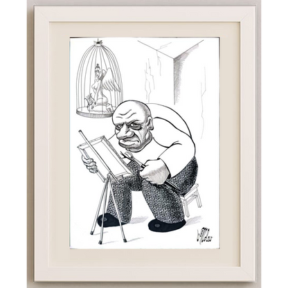 Victor Molev 29x21cm Orijinal Karikatür BOD01906