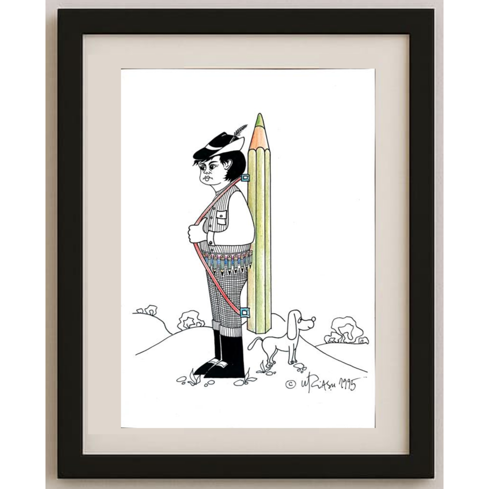 Gheorghita Ghinea Uriasu 21x15cm Orijinal Karikatür BOD01909