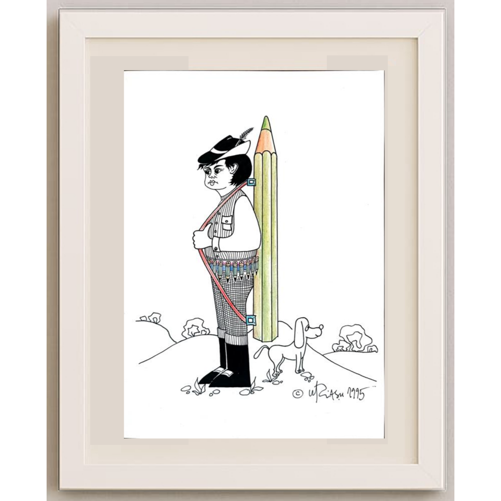 Gheorghita Ghinea Uriasu 21x15cm Orijinal Karikatür BOD01909