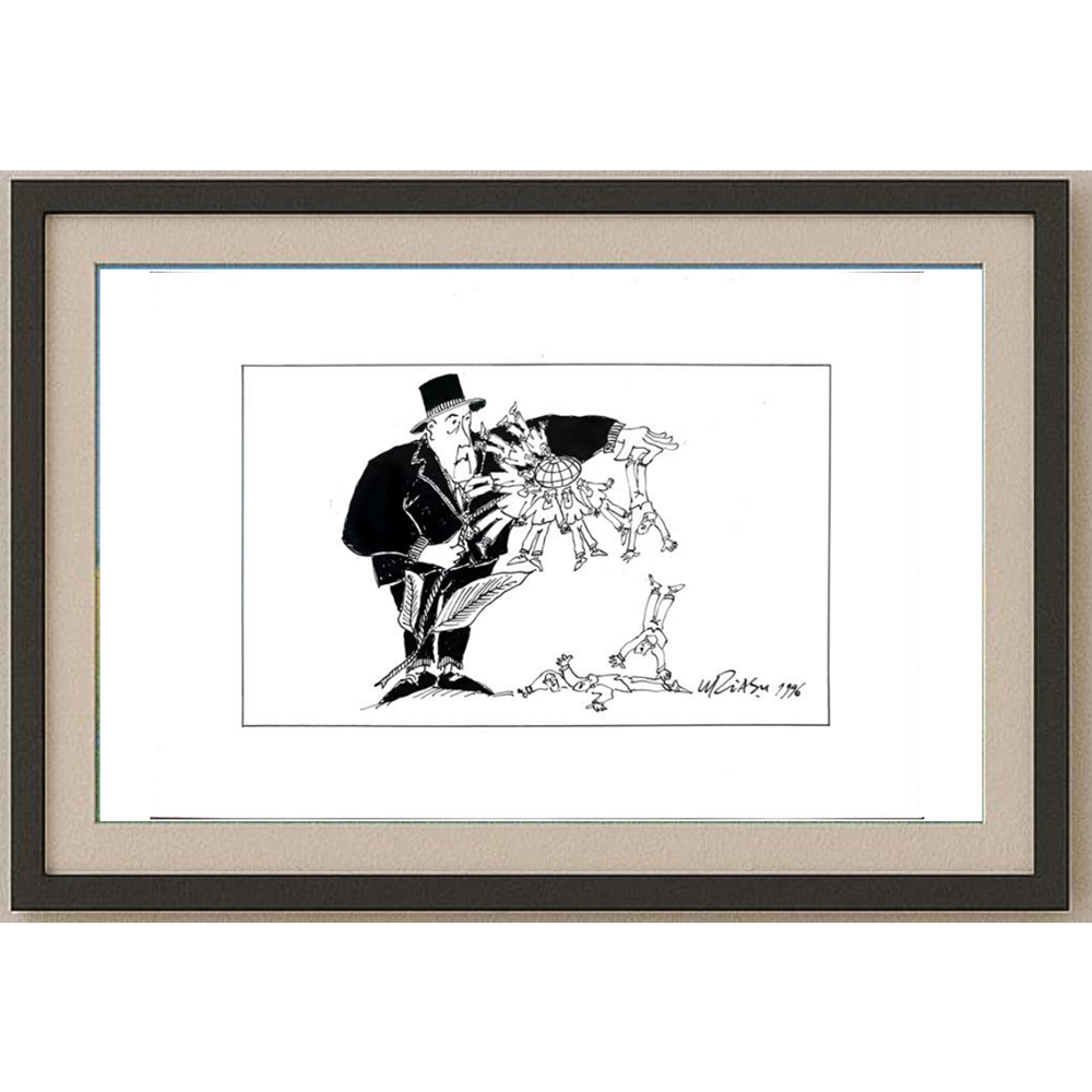 Gheorghita Ghinea Uriasu 21x15cm Orijinal Karikatür BOD01911