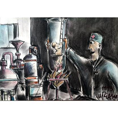 Gheorghita Ghinea Uriasu 21x15cm Orijinal Karikatür BOD01912