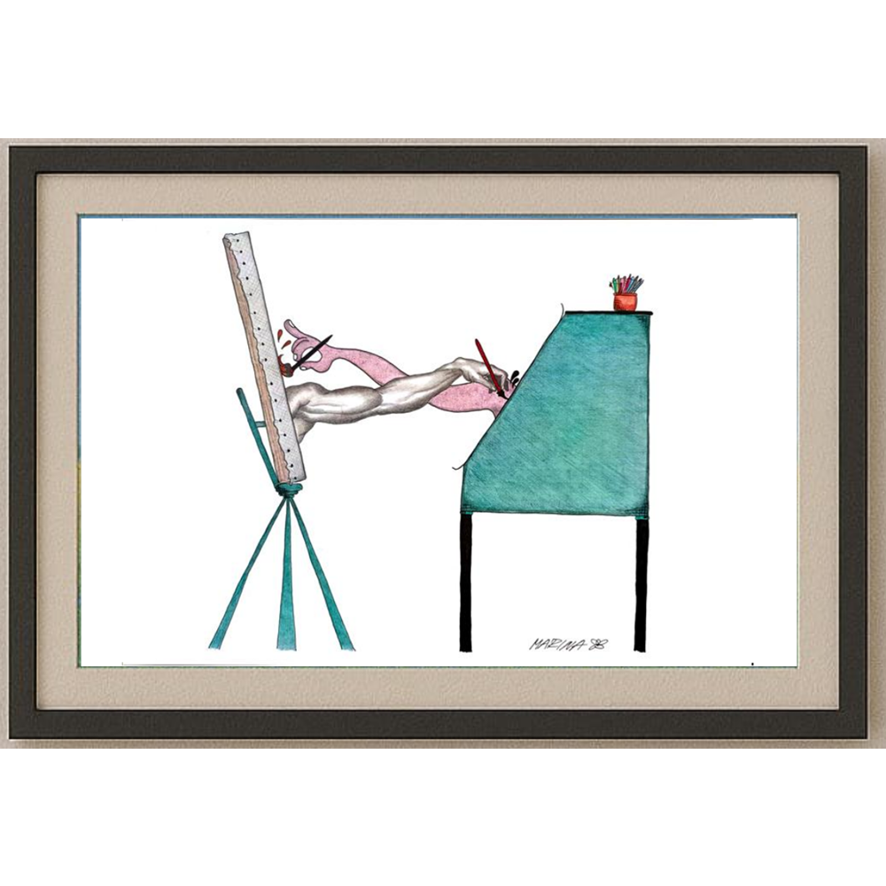 Marina Braovic 29x21cm Orijinal Karikatür BOD01936