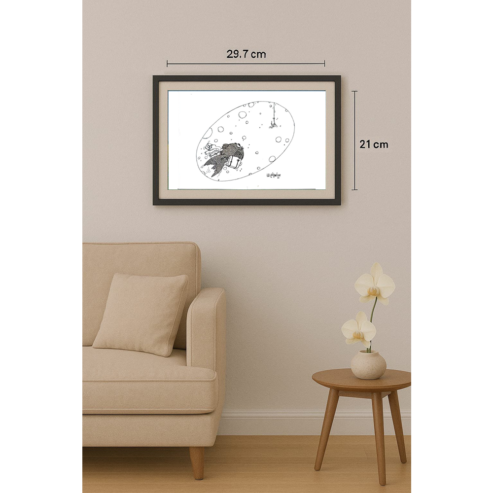 Mahyan Khosro Anjom 29x21cm Orijinal Karikatür BOD01950