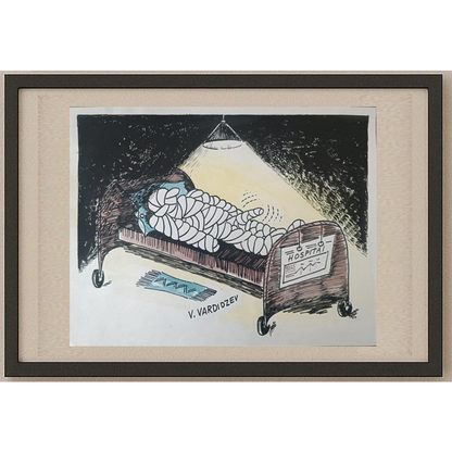 Vladimir Vardidzev 35x25cm Orijinal Karikatür BOD01963