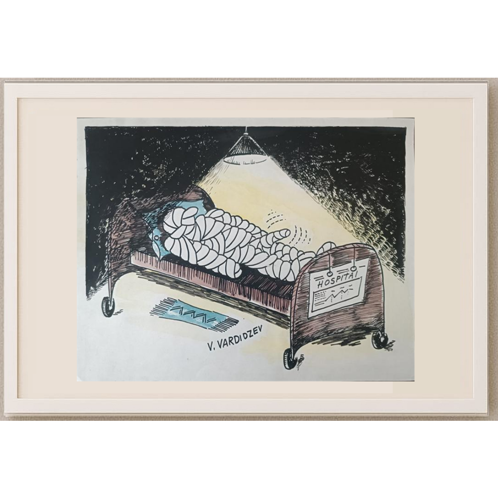 Vladimir Vardidzev 35x25cm Orijinal Karikatür BOD01963