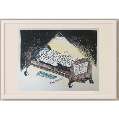 Vladimir Vardidzev 35x25cm Orijinal Karikatür BOD01963
