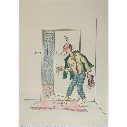 George Sabev 43x30cm Orijinal Karikatür BOD01967