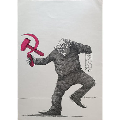 Zdzislaw Romanovski 29x21cm Orijinal Karikatür BOD01984