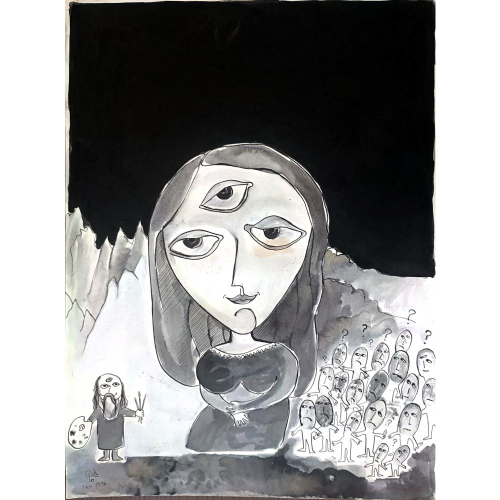 Soudabeh Memarzadeh 43x30cm Orijinal Karikatür BOD01995