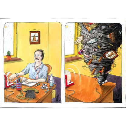 Ivan Kovacik 43x30cm Orijinal Karikatür BOD01997