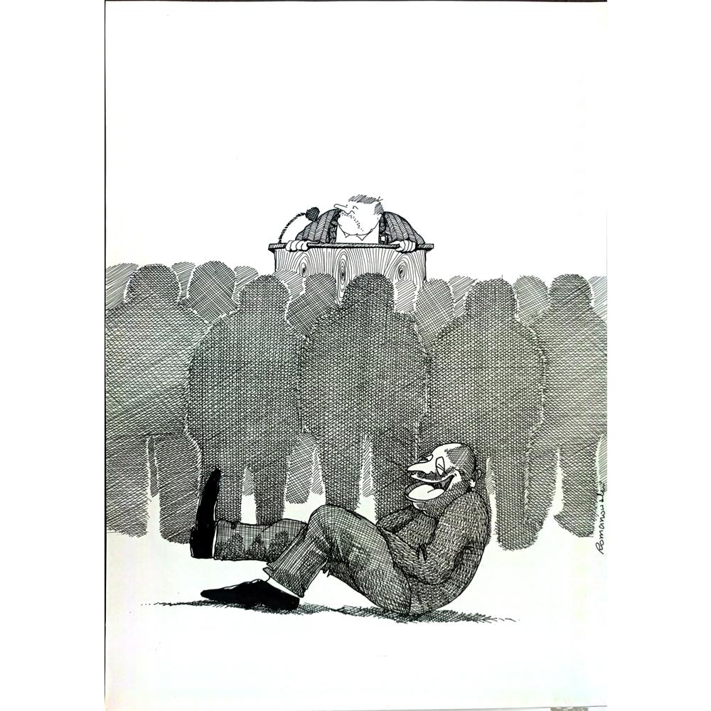 Zdzislaw Romanovski 29x21cm Orijinal Karikatür BOD02000