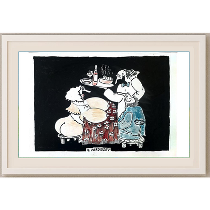 Vladimir Vardidzev 35x25cm Orijinal Karikatür BOD02005