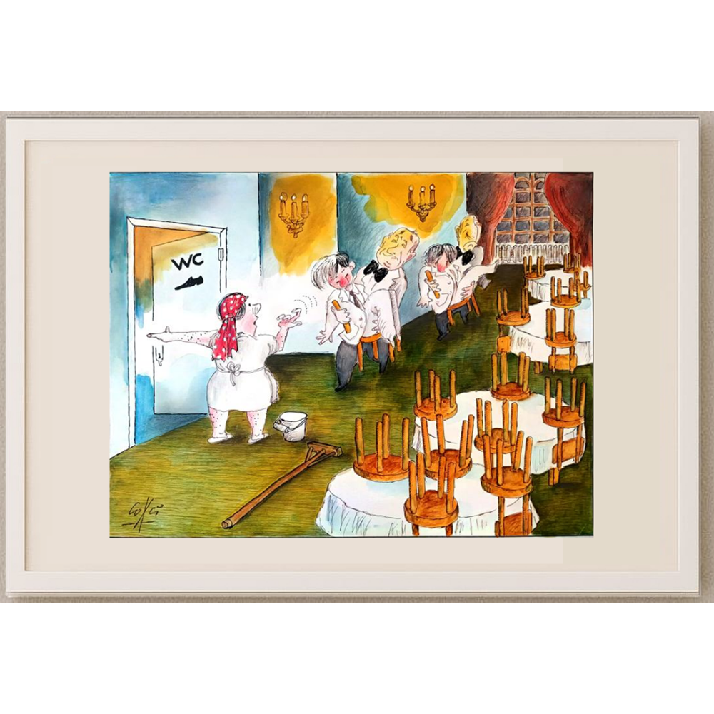 Octavian Qovari 35x25cm Orijinal Karikatür BOD02006