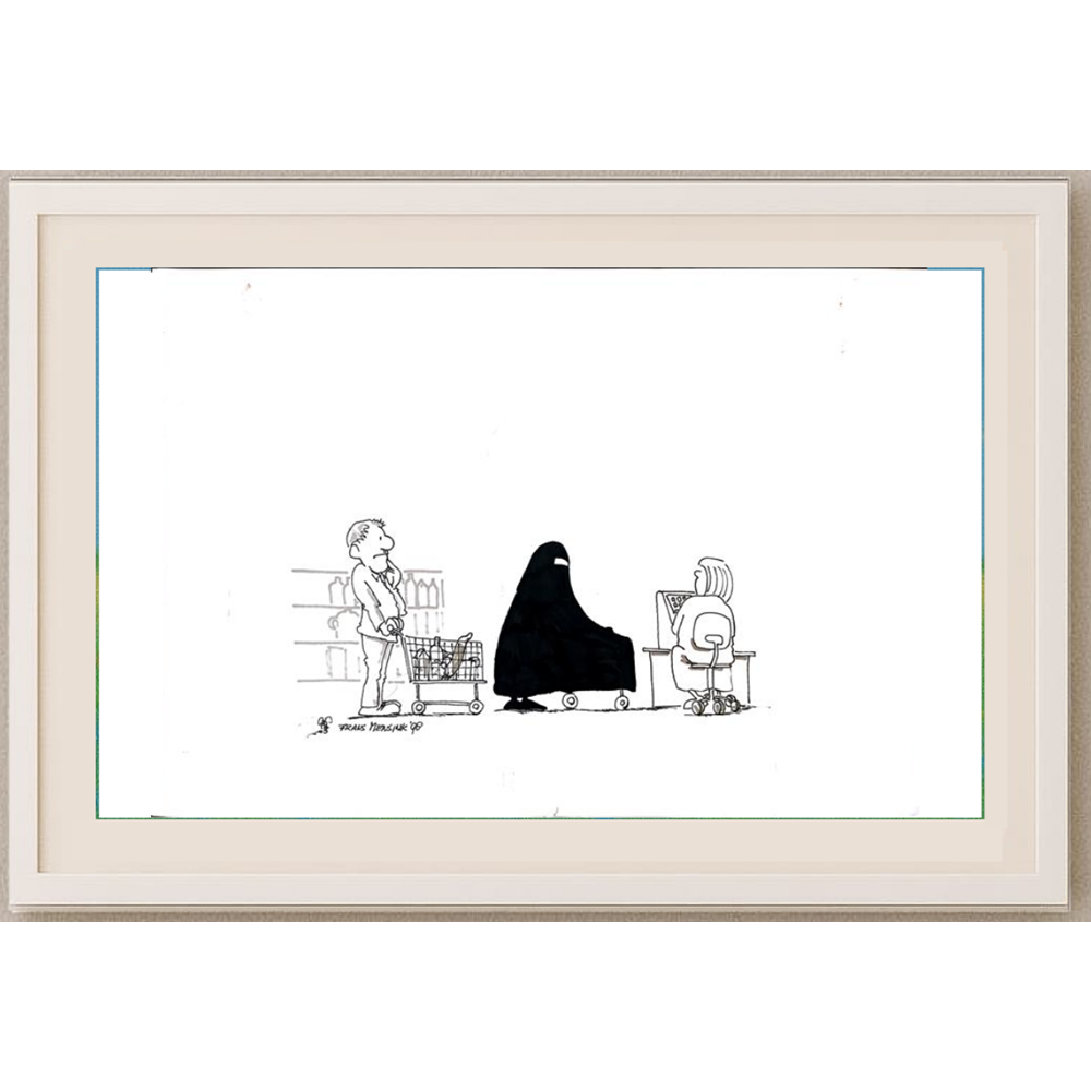 Frans Mensink 43x30cm Orijinal Karikatür BOD02008