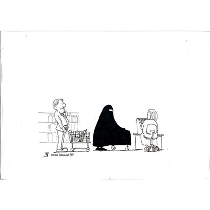 Frans Mensink 43x30cm Orijinal Karikatür BOD02008