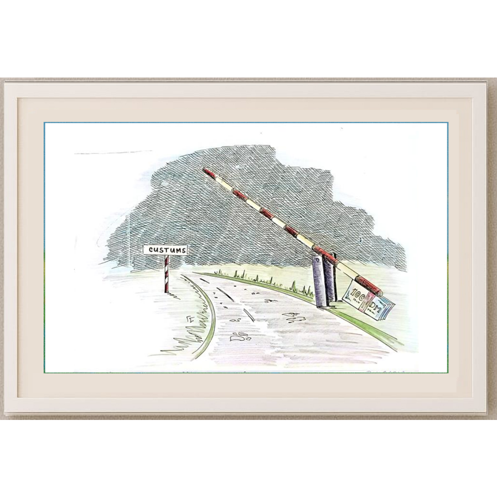 George Sabev 35x25cm Orijinal Karikatür BOD02011