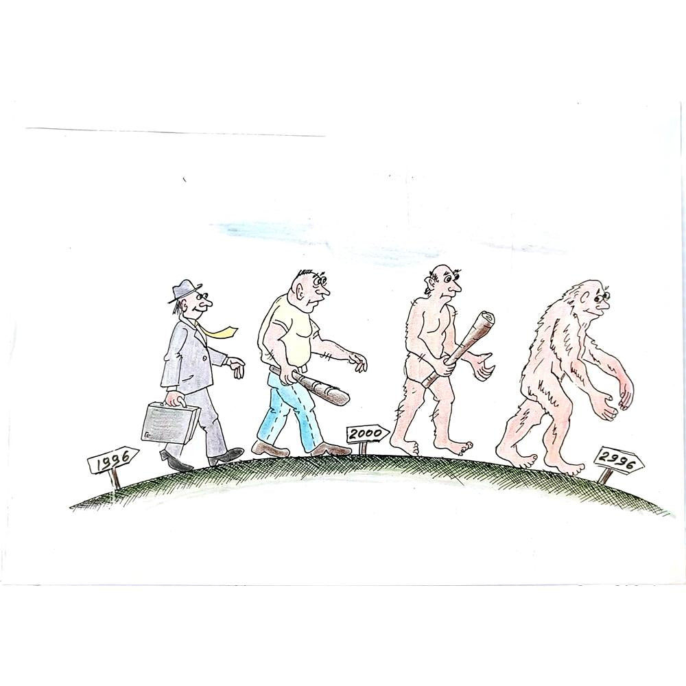 George Sabev 35x25cm Orijinal Karikatür BOD02015