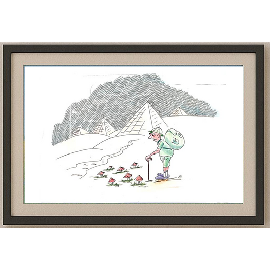 George Sabev 35x25cm Orijinal Karikatür BOD02016
