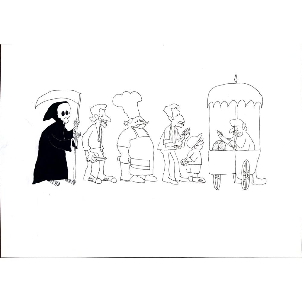 Pour Mohammad Khan Farhad 35x25cm Orijinal Karikatür BOD02022